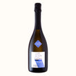 Bottiglia di vino spumante con etichetta bianca e blu. Sul fronte il logo di un'anatra in volo con sotto il nome "Galateo". Inoltre è presente anche un bollino che indica "90 giorni di spumantizzazione".